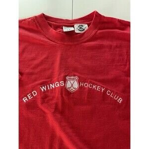 Large Vintage CCM Detroit Red Wings Double-Sided Embroidered T-Shirt